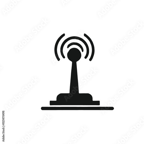 The Tower of the Wi-fi. Transmitter Icon, vector silhouette 