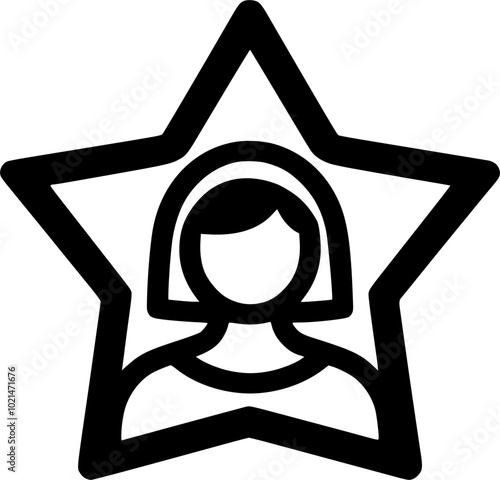 Person in a star, Celebrity icon vector, filled flat sign, solid sign, symbol, vector, art