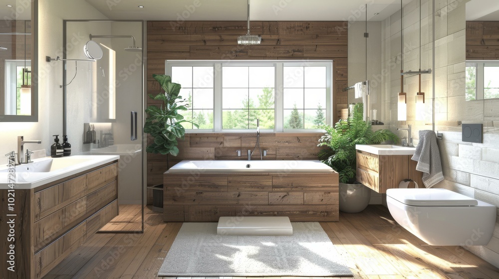 Modern Rustic Wooden Bathroom Interior Design Modern Rustic Wooden Bathroom Interior Design