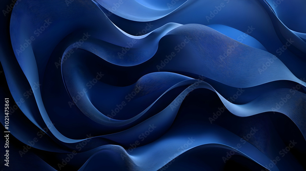Abstract Blue Waves 3D Background