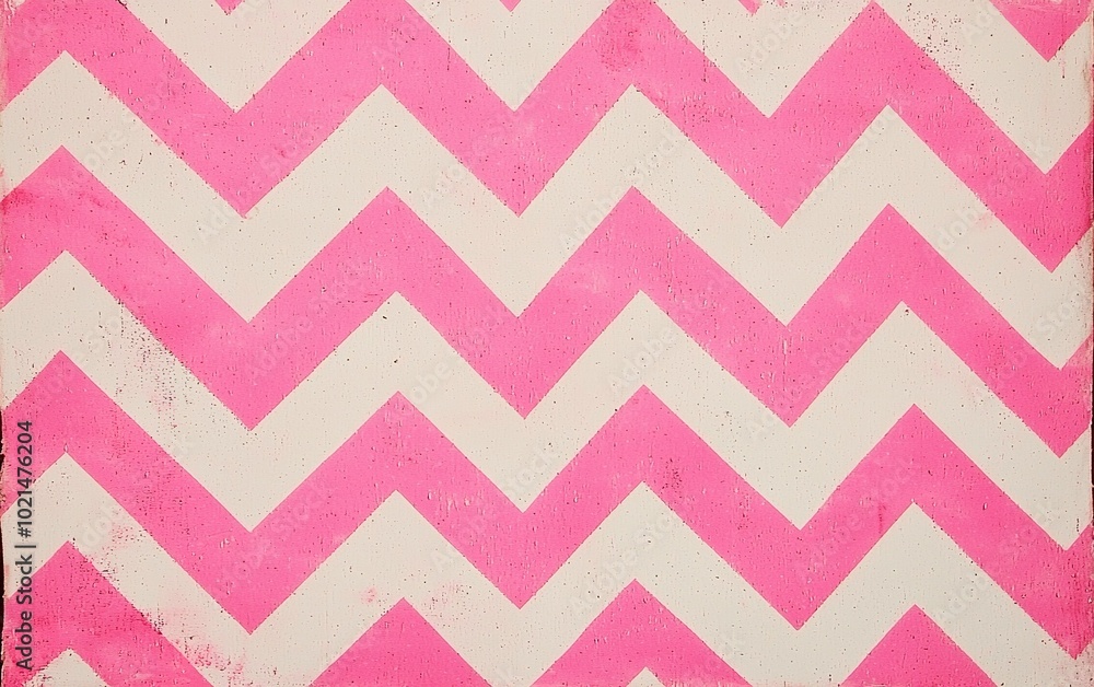 Bright pink and white zigzag pattern on a textured background created for decorative purposes Bright pink and white zigzag pattern on a textured background created for decorative purposes