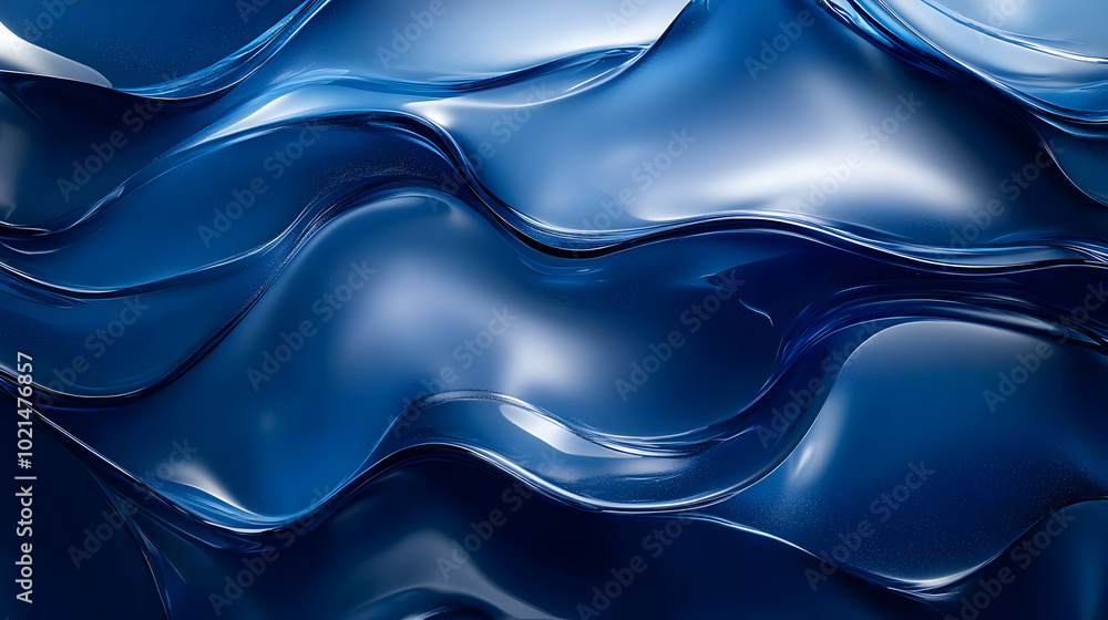 Abstract Blue Liquid Waves 3D Illustration Abstract Blue Liquid Waves 3D Illustration