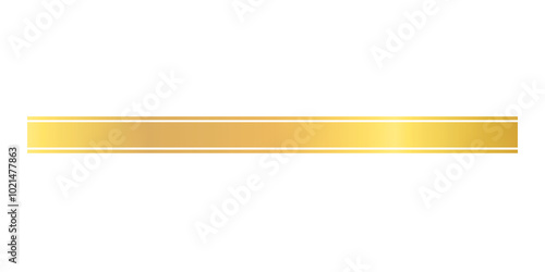 golden ribbon with gold border isolated on white background 