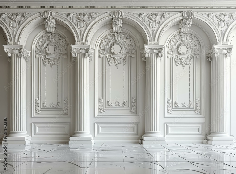 Obraz premium Elegant White Architectural Interior Design
