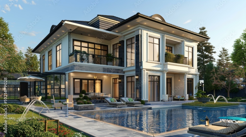 Luxury Mansion with a Pool in a Beautiful Garden Luxury Mansion with a Pool in a Beautiful Garden