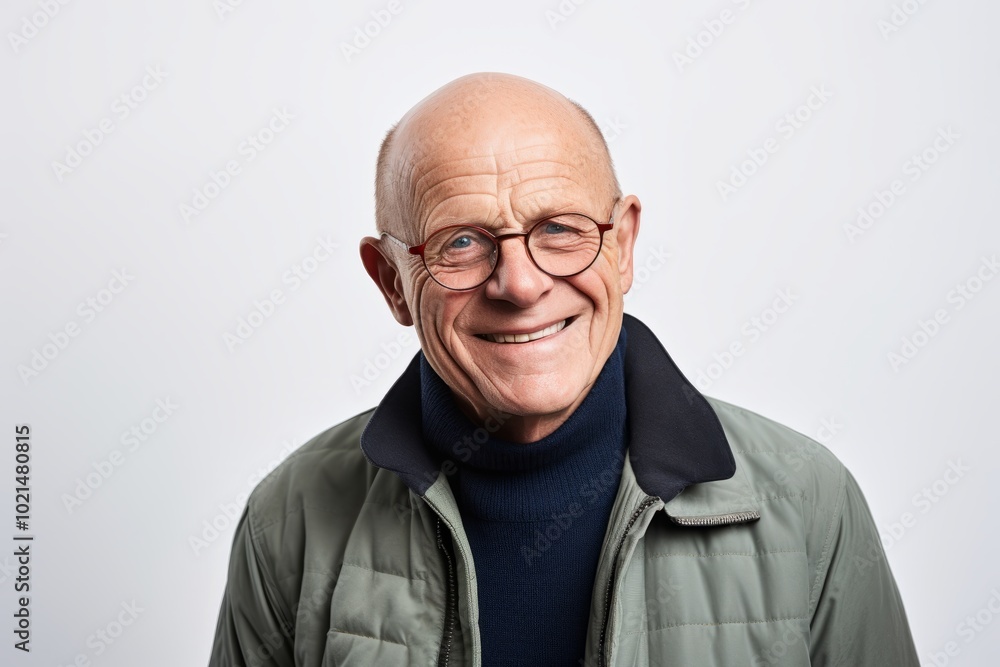 Portrait of a smiling senior man with glasses on a white background Portrait of a smiling senior man with glasses on a white background