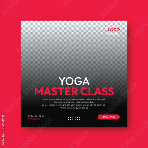yoga center social media post or instgram post design template