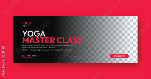 yoga center facebook cover  design template