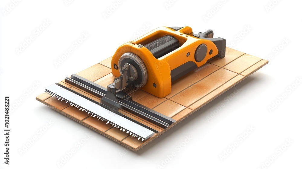 Powerful tile cutter for precision tile cutting on a white background realistic design. Generative AI Powerful tile cutter for precision tile cutting on a white background realistic design. Generative AI