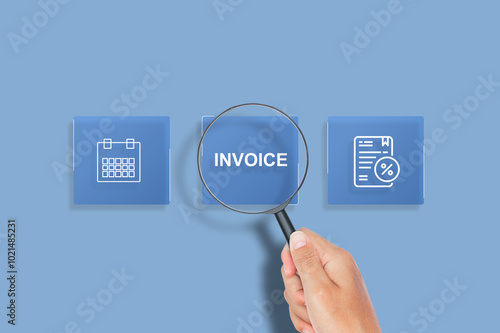 E-invoice and online digital statements concept, invoice document