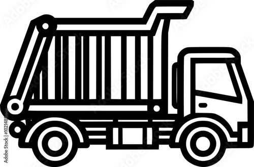 roll off truck or dumpster truck, vector art. sign, symbol, vector, art