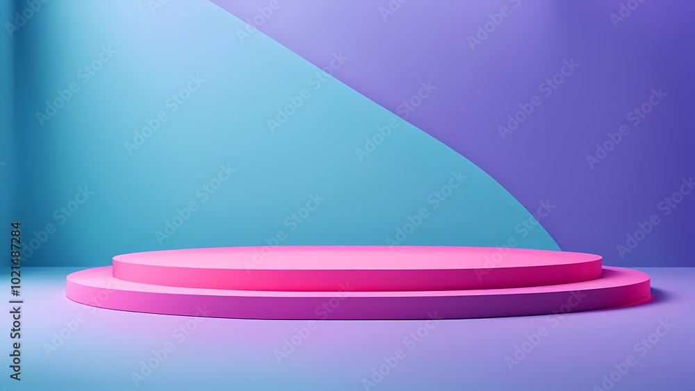 3d render of a podium with colorful background 3d render of a podium with colorful background