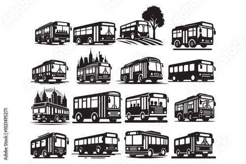 Public bus silhouette vector