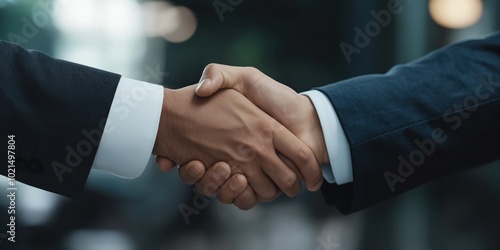 Shaking the hand of a new staff member to welcome them to the business