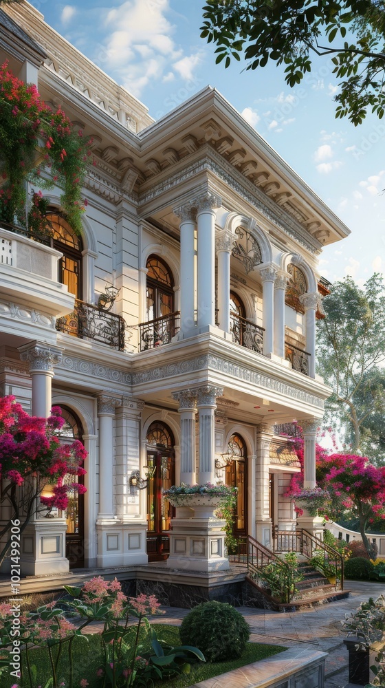 Fototapeta premium Grand European Style Mansion Exterior Design