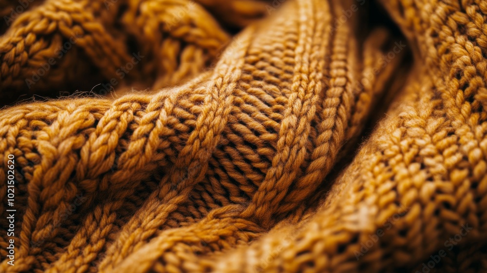 Close-up of Cozy Brown Knitted Fabric Texture
Close-up of Cozy Brown Knitted Fabric Texture