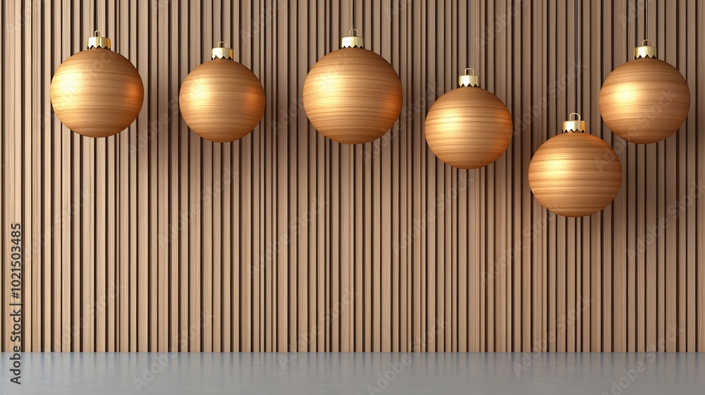 Elegant Golden Christmas Lights on Wooden Background with Minimalist Texture Elegant Golden Christmas Lights on Wooden Background with Minimalist Texture