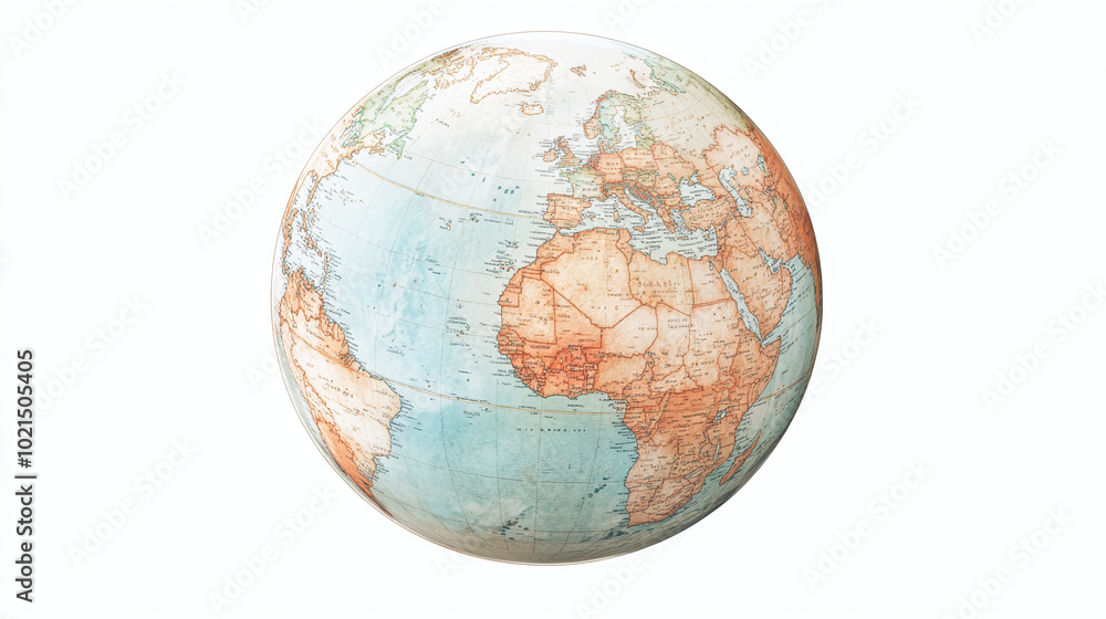 3d realistic rendered of planet earth sphere png on a white background aged old look model geography stand with political borders, global ball shape made of paper 3d realistic rendered of planet earth sphere png on a white background aged old look model geography stand with political borders, global ball shape made of paper
