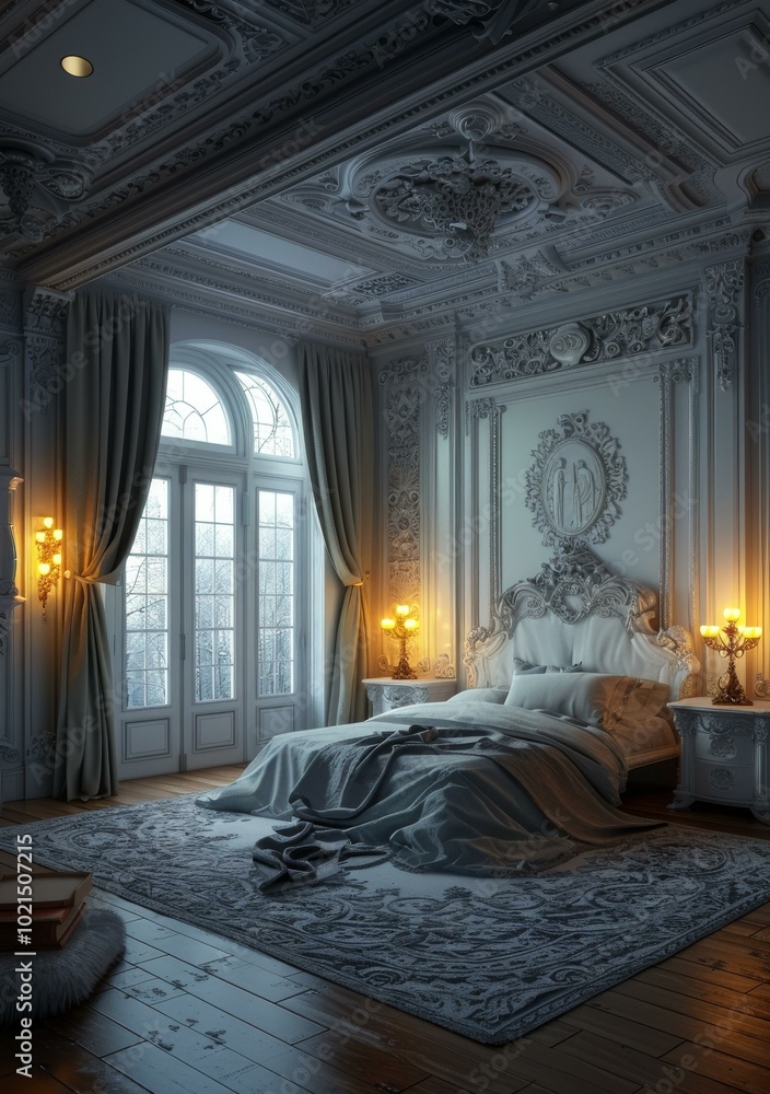 Fototapeta premium Luxury Elegant Bedroom Interior Design