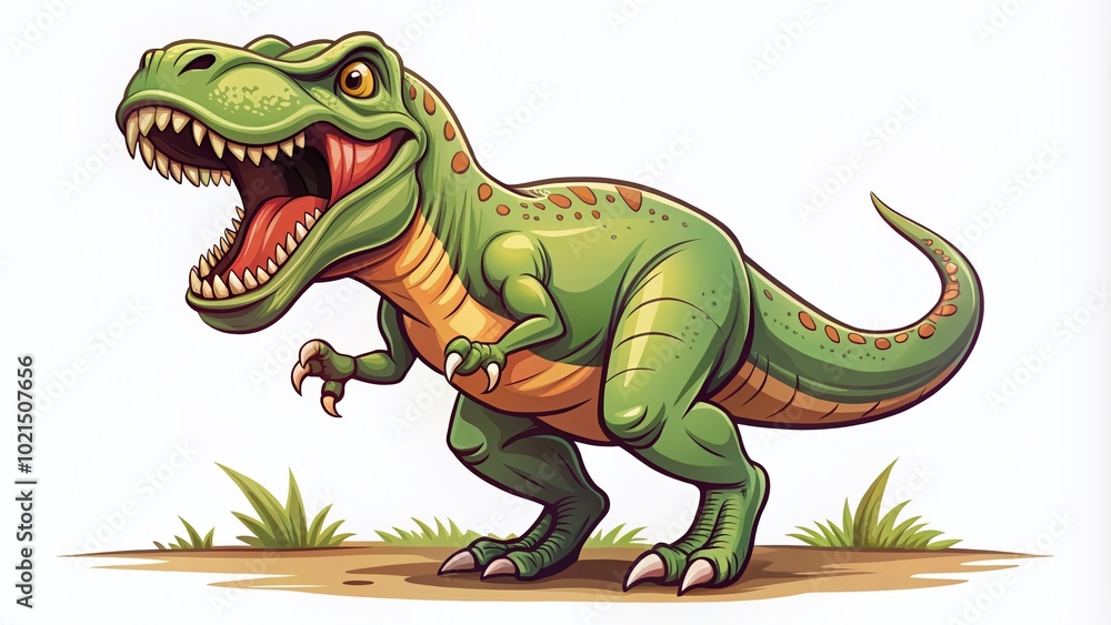 Obraz premium Playful T-Rex SVG Illustration Perfect for Kids' Designs, T-Shirts, and Educational Materials