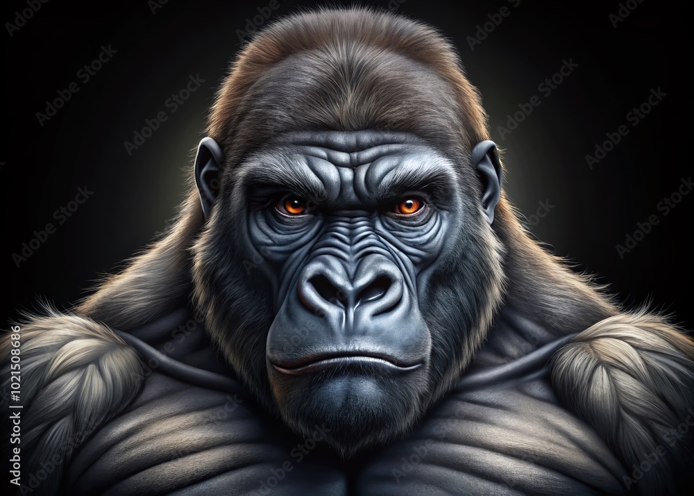 Powerful Black Gorilla Logo Design for Strength, Unity, and Wildlife Conservation Themes in Branding Powerful Black Gorilla Logo Design for Strength, Unity, and Wildlife Conservation Themes in Branding
