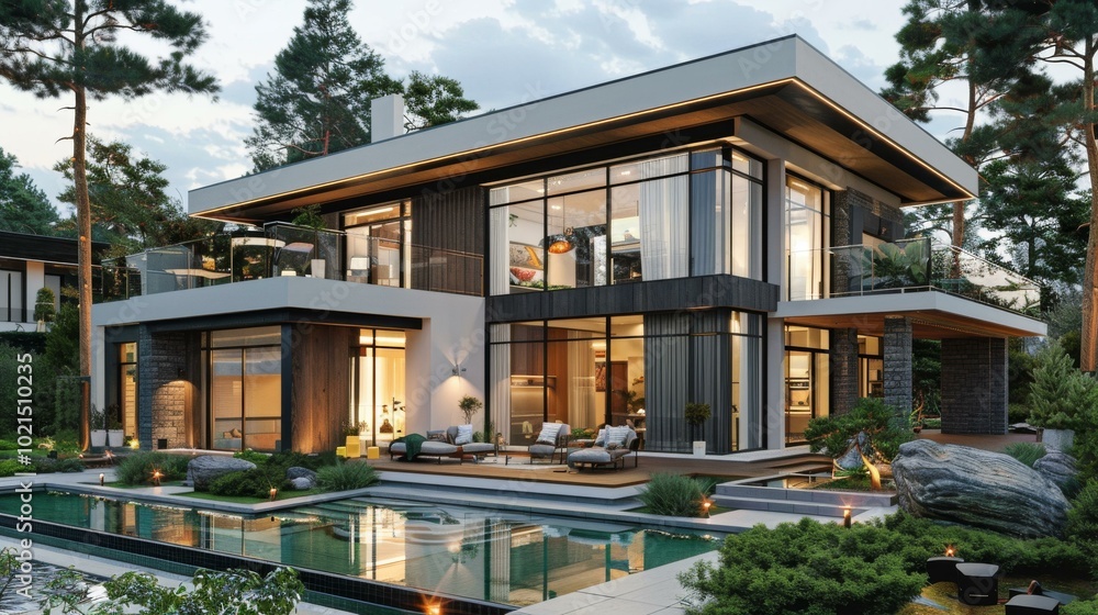 Modern Luxury House with Pool and Garden Modern Luxury House with Pool and Garden