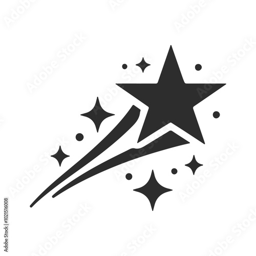 Abstract silhouette of shooting starv