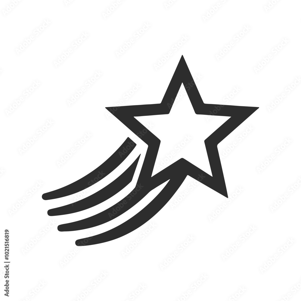 Abstract silhouette of shooting starv Abstract silhouette of shooting starv