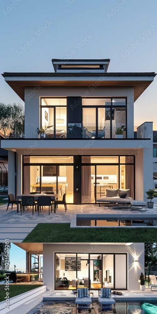 Modern Two-Story House Exterior Design Modern Two-Story House Exterior Design
