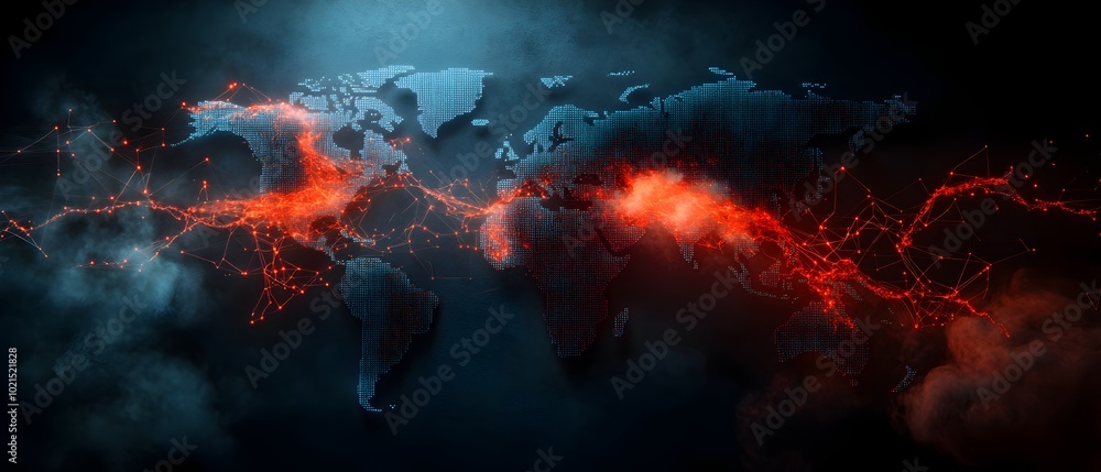 Cutting Edge AI Powered Digital Platform Visualizing Complex Global Logistics Networks and Worldwide Trade Flows with Data Driven Visualizations Dramatic Lighting Cutting Edge AI Powered Digital Platform Visualizing Complex Global Logistics Networks and Worldwide Trade Flows with Data Driven Visualizations Dramatic Lighting