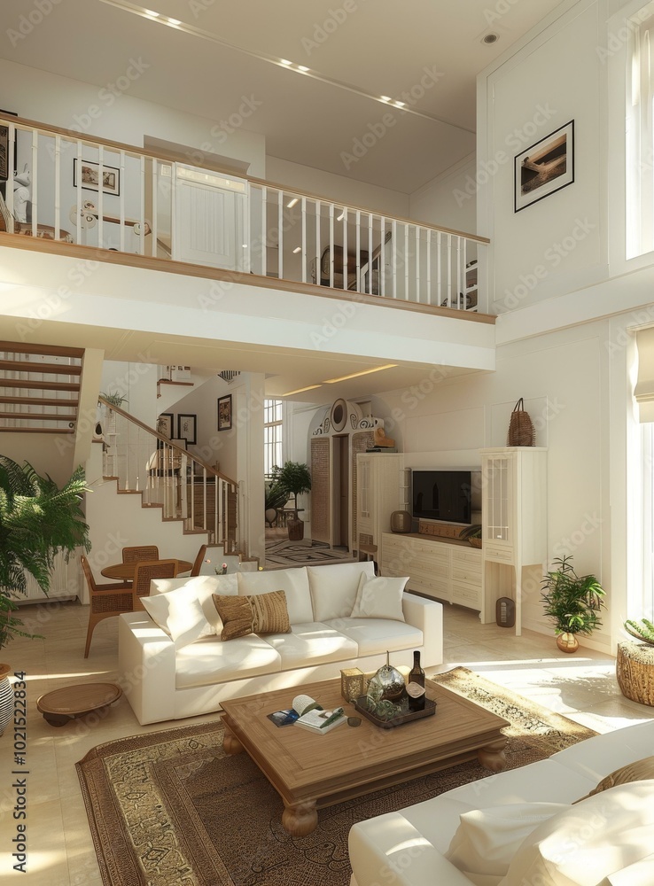 Fototapeta premium Modern Open-Plan Living Room Design