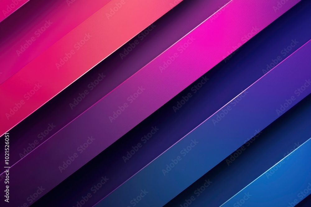 Fototapeta premium Abstract Geometric Design with Diagonal Stripes in Shades of Pink, Purple, and Blue