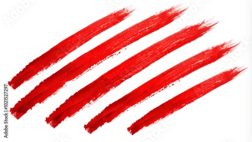 three red slash marks or slash stripes isolated
