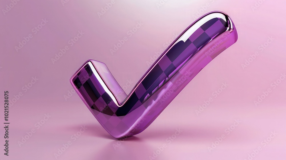 3d Purple Check Mark stock photo 3d Purple Check Mark stock photo