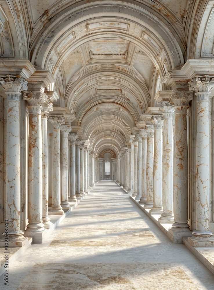 Ancient Roman Colonnade Hallway Illustrative Scene Ancient Roman Colonnade Hallway Illustrative Scene