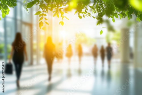 a group of people walking down a street
