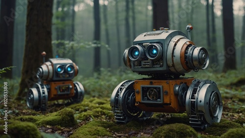 robots in the forest