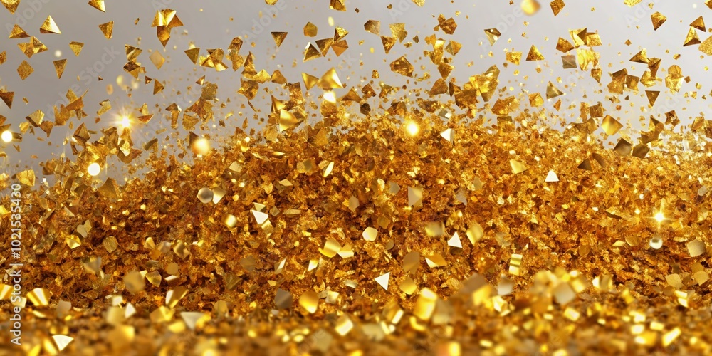 Shimmering Gold Flakes PNG for Design Projects, Backgrounds, and Creative Art Applications