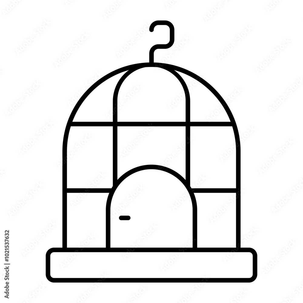 Birdcage Vector Line Icon Design Birdcage Vector Line Icon Design