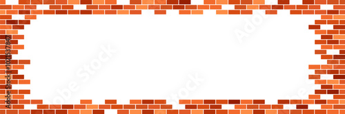 brick wall frame in brown colors banner wallpaper template