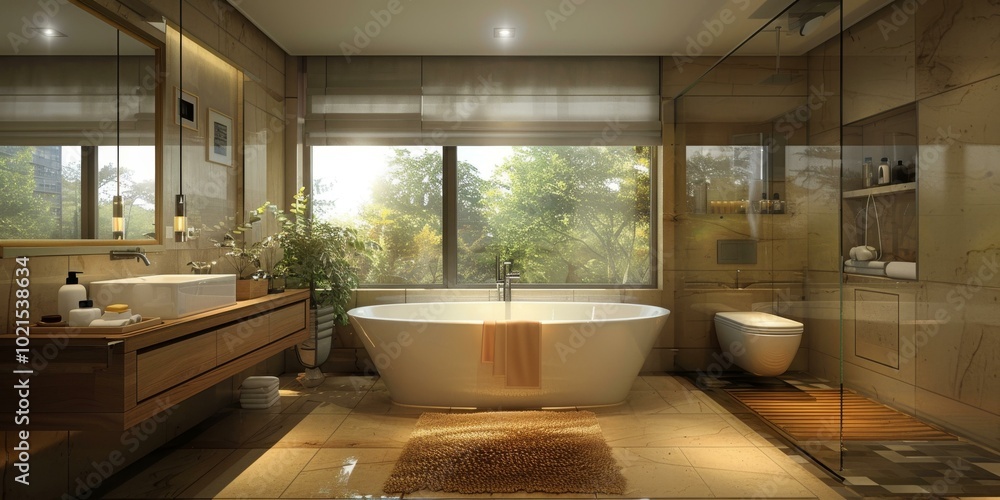 Fototapeta premium Modern Luxurious Bathroom Interior Design