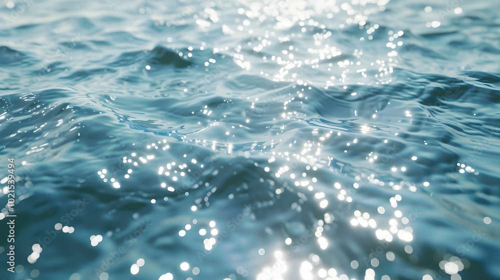 Glittering water surface reflected by sunlight on a calm day at the ocean Glittering water surface reflected by sunlight on a calm day at the ocean