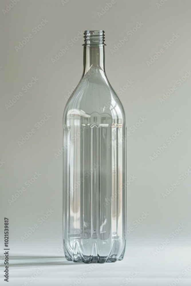 Fototapeta premium Transparent plastic bottle on a white background