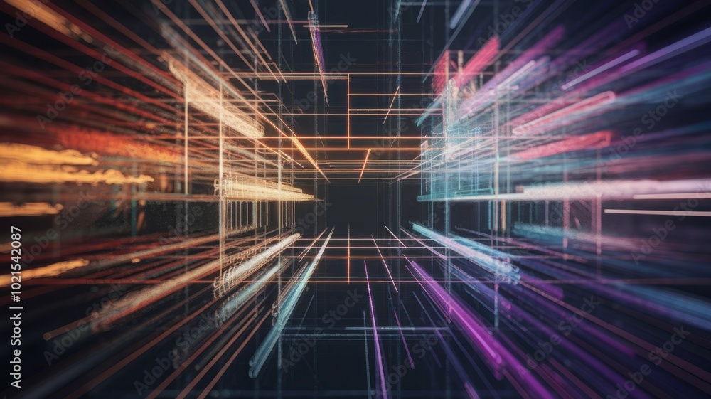 Abstract grid lines. Abstract background with grid lines in vibrant colors, representing connection, network, and digital world. Abstract grid lines. Abstract background with grid lines in vibrant colors, representing connection, network, and digital world.