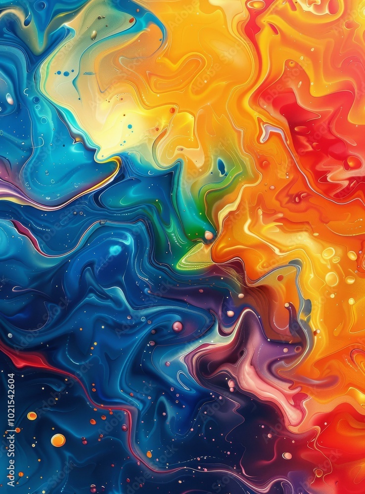 Abstract Colorful Liquid Art Painting Abstract Colorful Liquid Art Painting