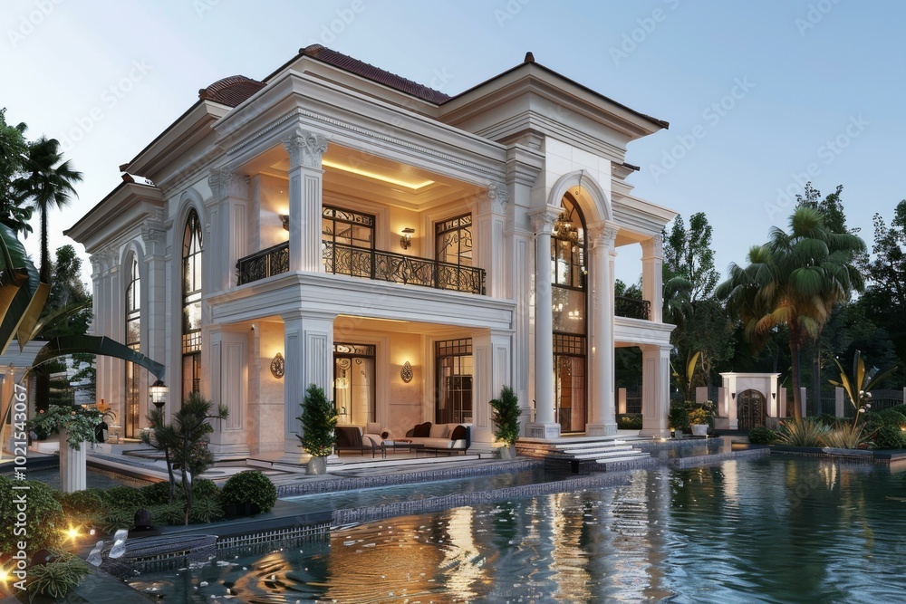 Luxury Mansion Exterior Design with Pool Luxury Mansion Exterior Design with Pool