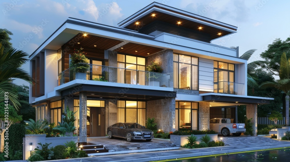 Fototapeta premium Modern Luxury Villa Exterior Design