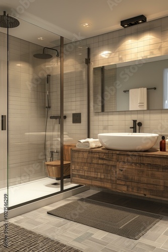 Modern Rustic Bathroom Interior Design photo