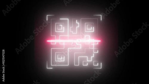 glowing Scan qr code icon. photo