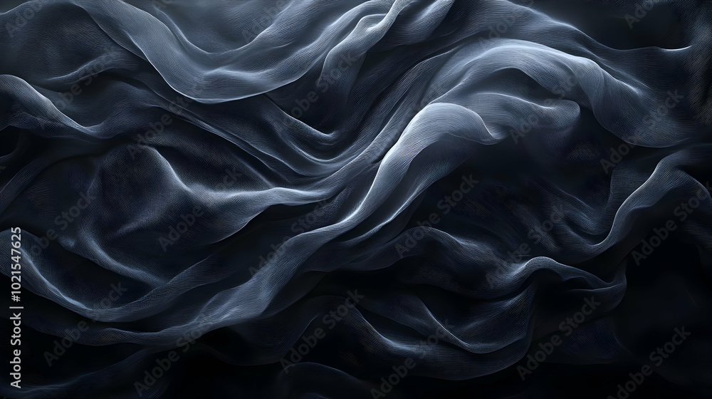 Abstract Dark Blue Fabric Waves Background Illustration Abstract Dark Blue Fabric Waves Background Illustration
